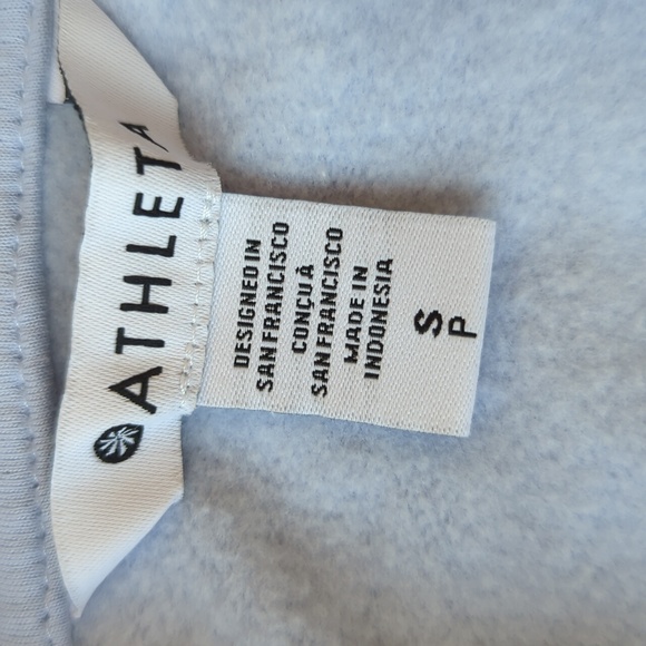 Athleta Easy Fleece 1/2 Zip Hoodie - Gossamer Blue S - Picture 4 of 7